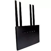 Lapcare W123: 4G SIM Wi‑Fi router with Mini‑SIM slot, quad external antennas, 2.4 GHz (802.11b/g/n) up to 300 Mbps LAN/WAN ports, ideal for small offices and CCTV.