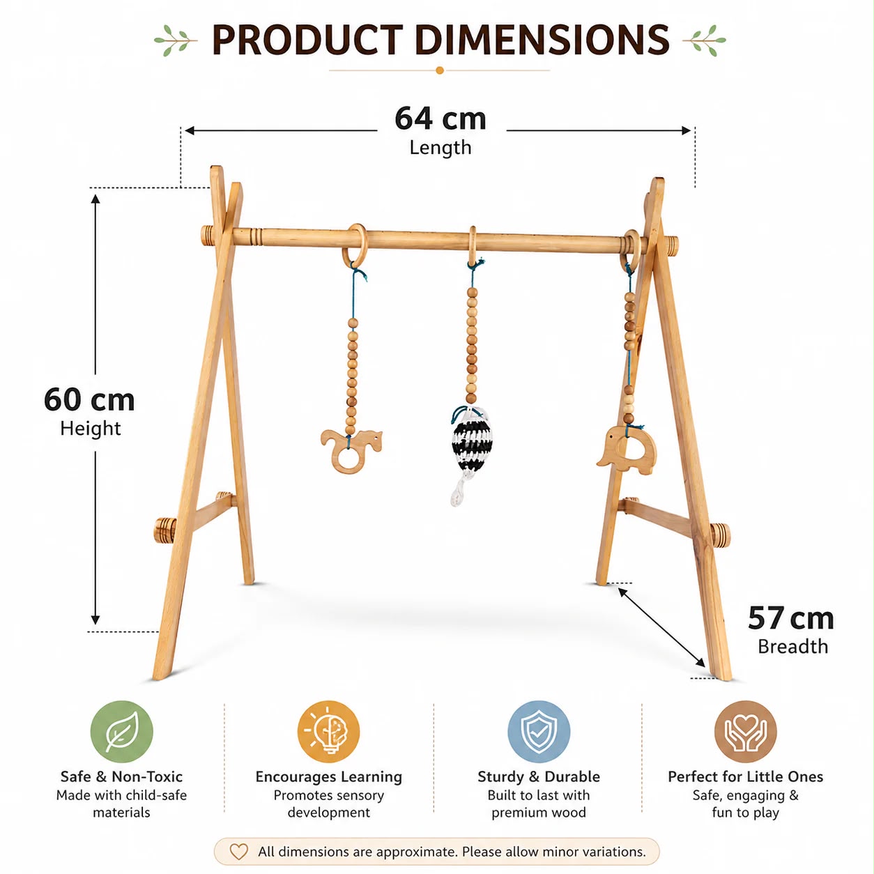 Wooden Baby Play Gym – First Reach Montessori Activity Gym Wooden Baby Play Gym – First Reach Montessori Activity Gym