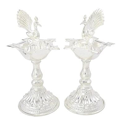 Traditional Peacock Kuthu Vilakku