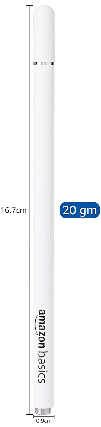 Stylus Pen for Android & iOS All Touchscreen Devices | Fine Point Disc Tip|Lightweight Metal Body with Magnetic Cover - White