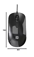 Portronics Toad 26: Wired Mouse featuring 1500 DPI for precision and a smooth scroll wheel for easy navigation. Ideal for work and gaming, it combines comfort with functionality in a sleek design.