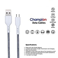Champion USB to Micro 2.4Amp Data Sync & Charging Cable Braided 1M for all Android & Micro USB Devices Champion USB to Micro 2.4Amp Data Sync & Charging Cable Braided 1M for all Android & Micro USB Devices