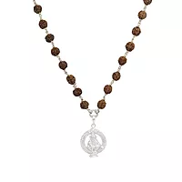 925 Silver Tied Rudraksha Mala Ruthratcham |Ayyappan Pendant Silver ,Certified