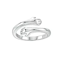 925 Sterling Silver Hug Ring Adjustable | Love Forever Band for Men & Women