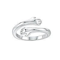 925 Sterling Silver Hug Ring Adjustable | Love Forever Band for Men & Women