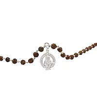 925 Silver Tied Rudraksha Mala Ruthratcham |Ayyappan Pendant Silver ,Certified
