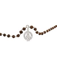925 Silver Tied Rudraksha Mala Ruthratcham |Ayyappan Pendant Silver ,Certified