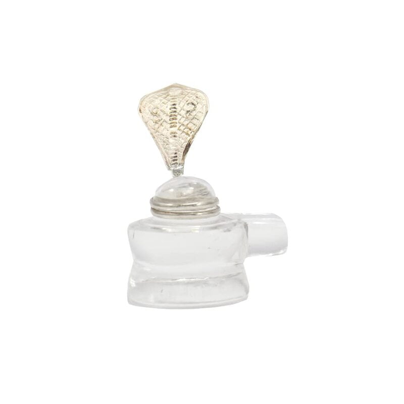 Spatik Linga with Silver Naga Idol Spatik Linga with Silver Naga Idol