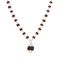 Silver tied Rudraksha Mala With Ruthratcham Pendant|With Certificate