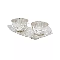Silver Betel Leaf Haldi Kumkum Plate