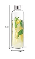 Treo by Milton Clarion Borosilicate Glass Fridge Water Bottle with Leak-Proof Airtight Stainless Steel Lid, 760 ml
