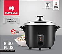 HAVELLS RISO Plus 1.8 L 2 Bowl Rice Cooker, 700 W, 1.8L,3 X Protection, 1 mm Thick 2 inner bowl