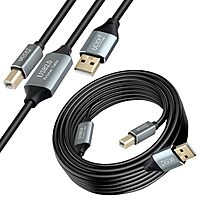 UPORT USB 2.0 Male to Male Cable, 5M length, ideal for connecting devices like printers, scanners, and external drives. High-speed data transfer, durable design, and flexible for easy use.