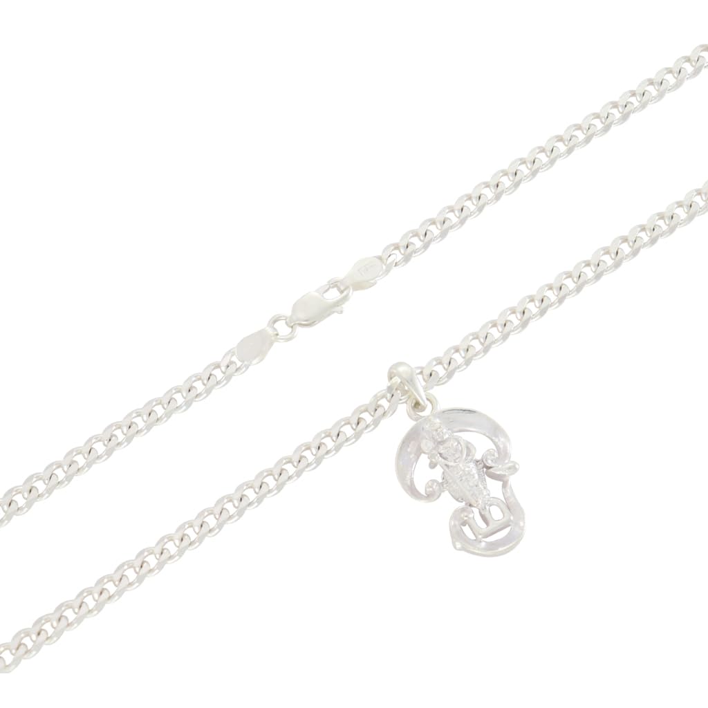 Sterling Silver Chain With God Kartikeya Subrahmanya Pendant