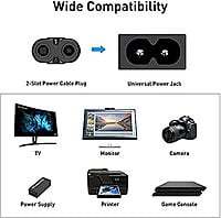 TECH-X 9 Feet 2-pin Power Cord Cable Wire TECH-X 9 Feet 2-pin Power Cord Cable Wire