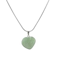 Sterling Silver Rope Chain with Quartz Heart Shape Pendant