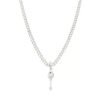Sterling Silver (92.5%) Curb Chain with God Kartikeya Vel Pendant Lord Murugan Doller for Men