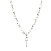 Sterling Silver (92.5%) Curb Chain with God Kartikeya Vel Pendant Lord Murugan Doller for Men