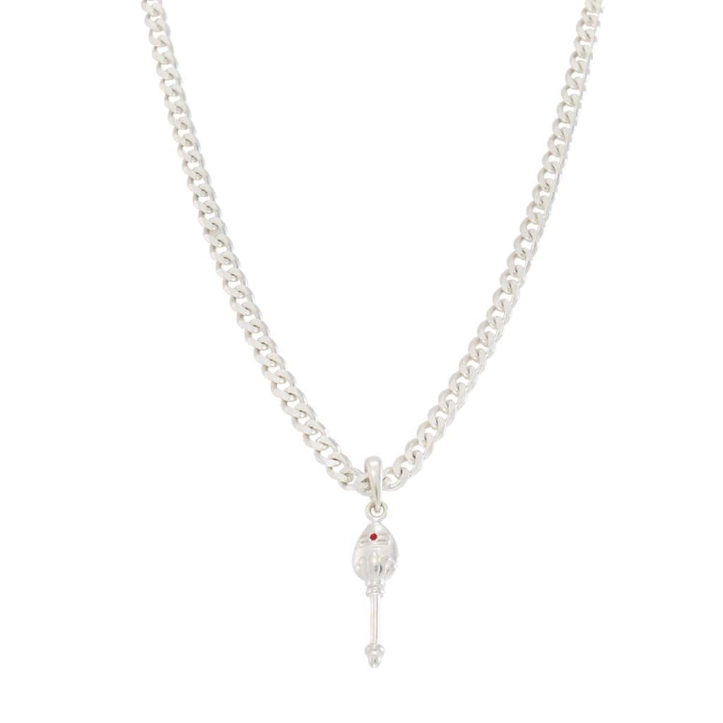 Sterling Silver (92.5%) Curb Chain with God Kartikeya Vel Pendant Lord Murugan Doller for Men Sterling Silver (92.5%) Curb Chain with God Kartikeya Vel Pendant Lord Murugan Doller for Men