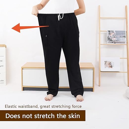Catheter Leg Bag Pants for Women, Urine Bag Holder Pants with 2 Zippered Side Pockets, Holding 2x2000ml Catheter Bag for Nephrostomy, Foley, Cystostomy, Enterostomy, Urostomy Patients Catheter Leg Bag Pants for Women, Urine Bag Holder Pants with 2 Zippered Side Pockets, Holding 2x2000ml Catheter Bag for Nephrostomy, Foley, Cystostomy, Enterostomy, Urostomy Patients