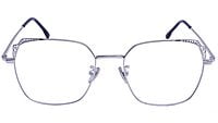 Female Medium Square Spectacle Frame. Silver Color Metal Frame