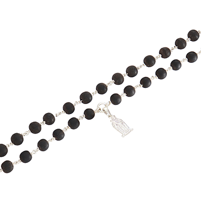 Karungali Mala with Silver Murugan, Vel & Tamil Om Pendant Spiritual Mala Karungali Mala with Silver Murugan, Vel & Tamil Om Pendant Spiritual Mala