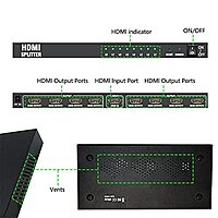 uPort 1x8 HDMI Splitter – 1 Input, 8 Output Ports | Supports 3D 4K x 2K, Full HD 1080P | Compatible with TV, Monitor, LED, Projector