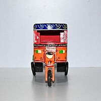 Hand painted pull toy rikshaw home decor gift play item