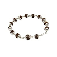 Silver Capped Rudraksha Bracelet
