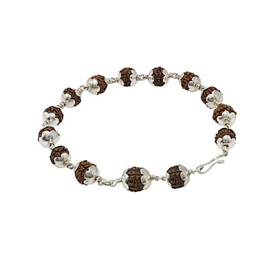 Silver Capped Rudraksha Bracelet Silver Capped Rudraksha Bracelet
