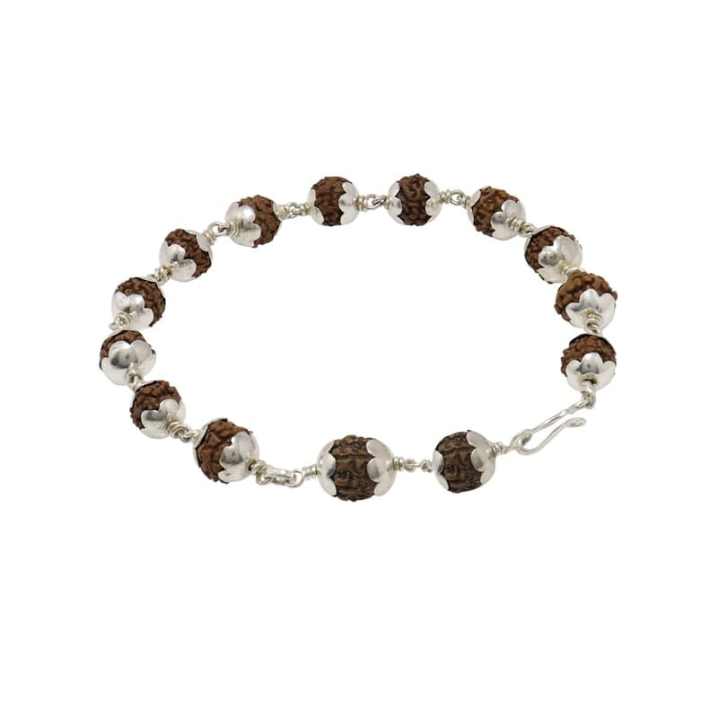 Silver Capped Rudraksha Bracelet Silver Capped Rudraksha Bracelet
