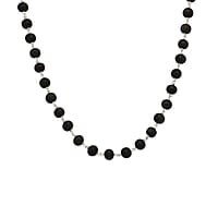 Silver Tied Wooden Beads Mala(Black)