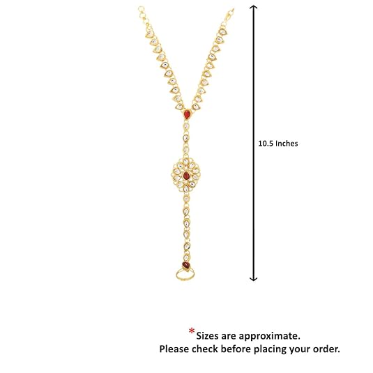 Gold Plated Ring Bracelet for Women | Adjustable Hand Harness Bracelet
