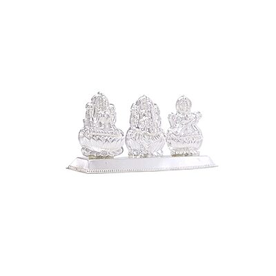 Silver Lord Saraswathi,Ganesh,Lakshmi Idol