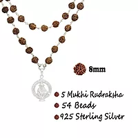 925 Silver Tied Rudraksha Mala Ruthratcham |Ayyappan Pendant Silver ,Certified