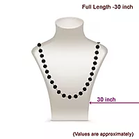 Silver Tied Wooden Beads Mala(Black)