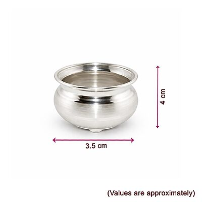 Sterling Silver Pooja Ghee Bowl – Traditional Silver Diya Oil & Offering Bowl