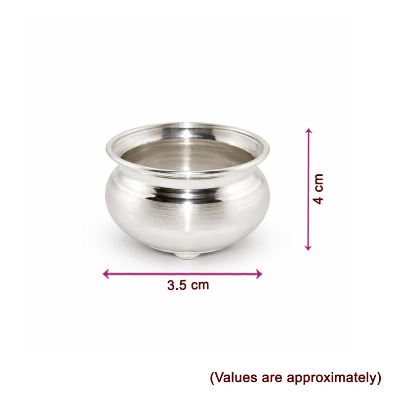 Sterling Silver Pooja Ghee Bowl – Traditional Silver Diya Oil & Offering Bowl