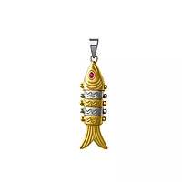 Sterling Silver Fish Pendant | Golden colour Finish