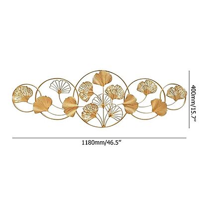DAD Modern Gold Metal Ginkgo Leaf Wall Art Sculpture - 49x2x16.5 Inches