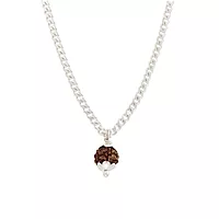 Sterling Silver Curb Chain with Velli Capped Rudraksha Pendant (92.5% clarity)