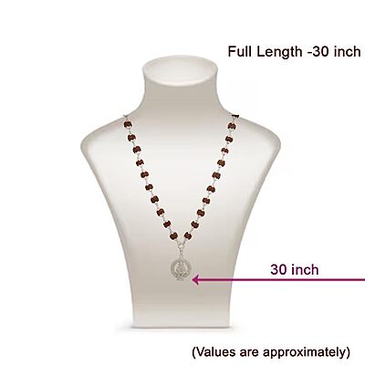 925 Silver Tied Rudraksha Mala Ruthratcham |Ayyappan Pendant Silver ,Certified 925 Silver Tied Rudraksha Mala Ruthratcham |Ayyappan Pendant Silver ,Certified