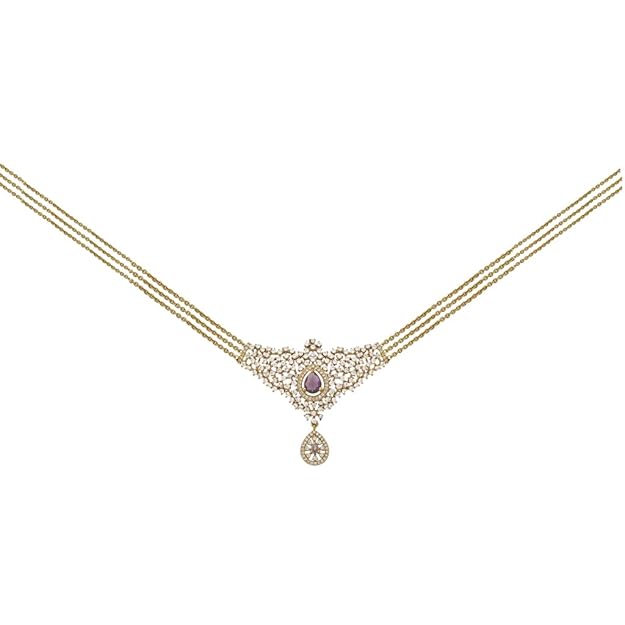 Elegant Gold Plated Link Chain with Pendant