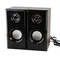 HAMMOK VINTAGE Wooden USB Speaker – Stylish Brown & Black, Rich Sound | Perfect for Home, Office & Retro Audio Lovers