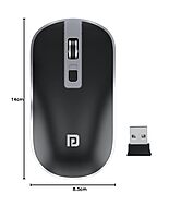 Portronics Toad 14 Wireless Mouse – 2.4GHz | Dual-Function Scroll | Black | 1 Year Warranty