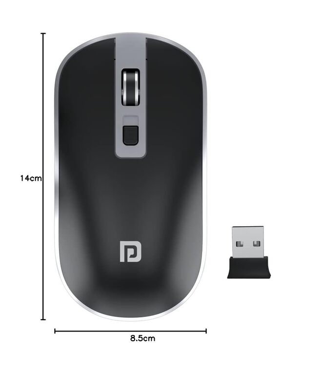 Portronics Toad 14 Wireless Mouse – 2.4GHz | Dual-Function Scroll | Black | 1 Year Warranty