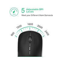 Joy Wireless + Bluetooth Mouse – Silent Click, Sleek Design, Black & White, Ergonomic Shape, Long Battery Life, Compatible with Multiple Devices, Perfect for Home & Office Use, Smooth Tracking.