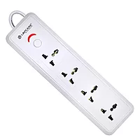 Lapcare LAPEX‑123 extension board: 4 universal sockets with single LED-switch, 2 m cord, 6 A/1440W rating and built‑in surge protection.