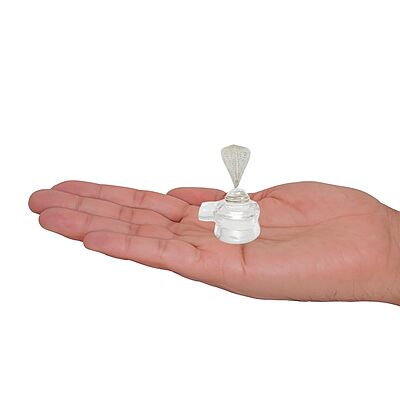 Spatik Linga with Silver Naga Idol