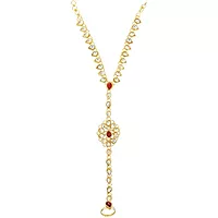 Gold Plated Ring Bracelet for Women | Adjustable Hand Harness Bracelet